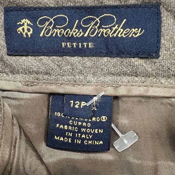 Brooks Brothers Pants Womens 12 Petite Wool Super 120s Vitale Barberis Canonico - Picture 9 of 13